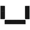 vidaXL TV Cabinet Set Wall-mounted 4 pcs Black Engineered Wood