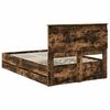 vidaXL Bed Frame with Drawer Smoked Oak 120 x 200 cm Engineer Wood