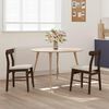 vidaXL Dining Chair 2 pcs Dark Brown and Light Solid Rubber Wood