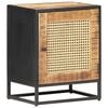 vidaXL Bedside Cabinet | Rough Mango Wood, Natural Cane