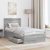 vidaXL Bed Frame with Drawer Grey Sonoma 90 x 190 cm Engineered Wood