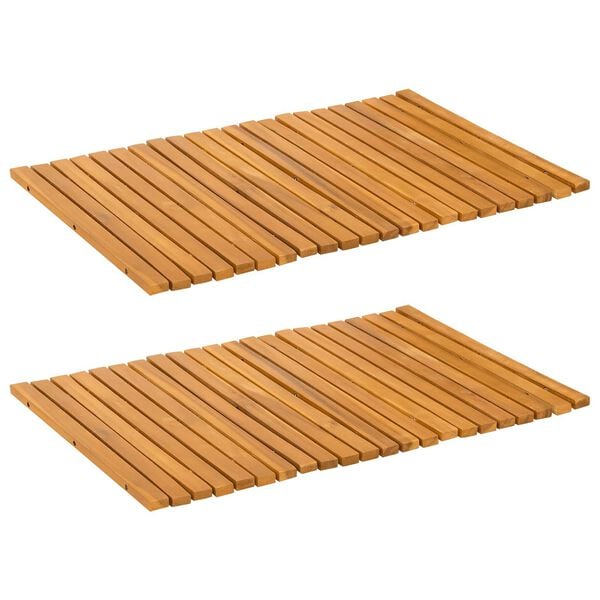 vidaXL Bath Mat Folding Brown 60 x 40 cm Solid Acacia Wood