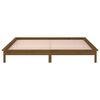 vidaXL LED Bed Frame without Mattress Honey Brown 140x200 cm Solid Wood