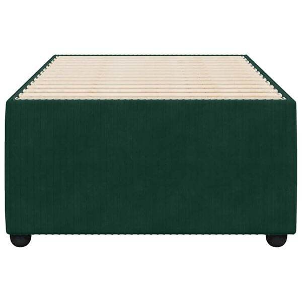 vidaXL Bed Frame without Mattress Dark Green 90x200 cm Velvet