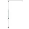 vidaXL Walk-in Shower Wall Black 90x195 cm Half Frosted ESG Glass