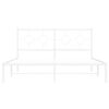 vidaXL Metal Bed Frame without Mattress with Headboard White 160x200cm