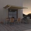 vidaXL Manual Retractable Awning with LED 500x300 cm Yellow and White