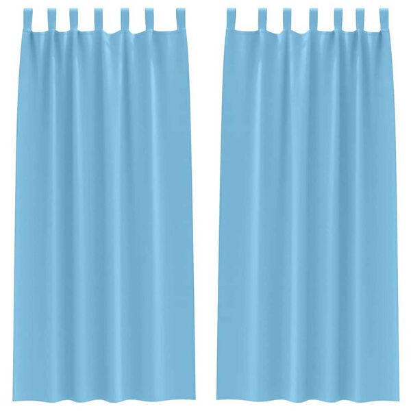 vidaXL Blackout Curtains with Rings 2 pcs Light Blue 260 x 140 cm