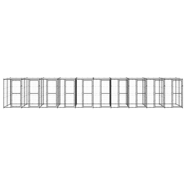 vidaXL Outdoor Dog Kennel Steel with Roof 24.2 m&sup2;