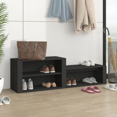 vidaXL Shoe Cabinet Black 150x35x45 cm Engineered Wood