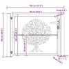vidaXL Garden Gate 100x100 cm Corten Steel Tree Design