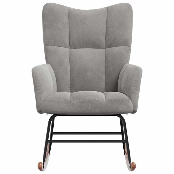 vidaXL Rocking Chair Light Grey Velvet