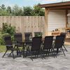 vidaXL Garden Dining Set 9 pcs Black Coffee Powder-Coated Steel