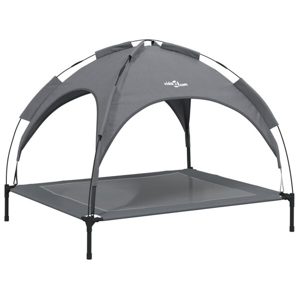 vidaXL Dog Bed with Canopy Anthracite Oxford Fabric and Steel