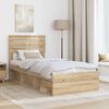 vidaXL Bed Frame with Headboard Sonoma Oak 90 x 200 cm Solid Pine Wood