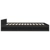 vidaXL Bed Frame with Drawers without Mattress Black 150x200 cm King Size