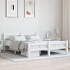 vidaXL Bed Frame without Mattress White Solid Pinewood 140x200 cm