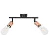 vidaXL 2-Way Spot Light with Filament Bulbs 2 W Black and Copper E27