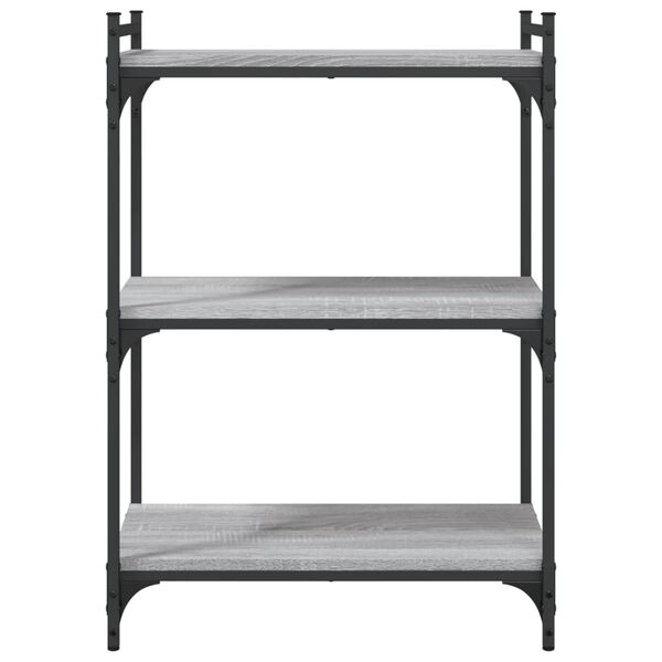 vidaXL Bookcase 3-Tier Grey Sonoma 60x30x86 cm Engineered Wood