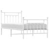 vidaXL Metal Bed Frame without Mattress with Footboard White 80x200cm