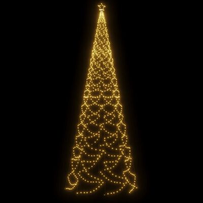 vidaXL Christmas Tree with Metal Post 1400 LEDs Warm White 5 m