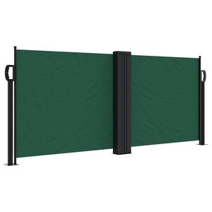 vidaXL Retractable Side Awning Dark Green 100x600 cm