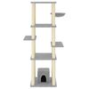 vidaXL Cat Tree with Sisal Scratching Posts Light Grey 154 cm