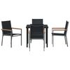 vidaXL Garden Dining Set 5 pcs Black Powder-coated Steel