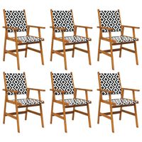 vidaXL Garden Chairs 6 pcs Solid Acacia Wood