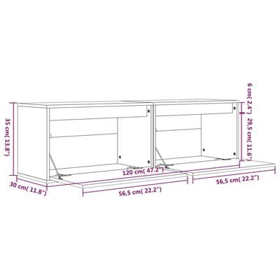 vidaXL Wall Cabinets 2 pcs Grey 60x30x35 cm Solid Pinewood