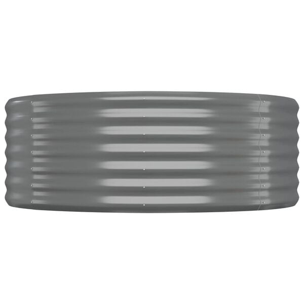 vidaXL Garden Raised Bed Galvanised Steel 396x100x36 cm Grey