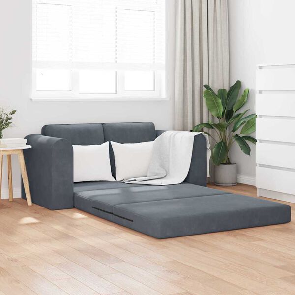 vidaXL Sofa Bed Dark Grey 148 x 71 x 83 cm Velvet
