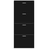 vidaXL Shoe Cabinet Black 59x17x150 cm Engineered Wood