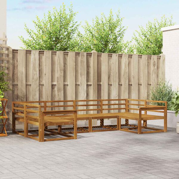 vidaXL Outdoor Sofa Set 6 pcs Natural Solid Acacia Wood