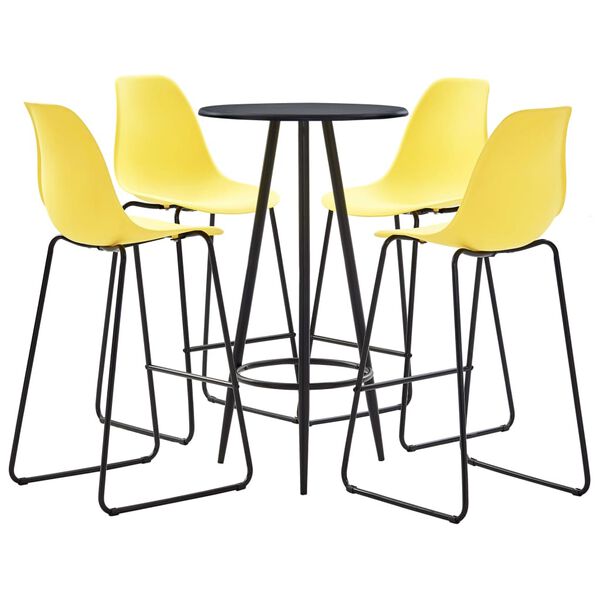 vidaXL 5 Piece Bar Set Plastic Yellow