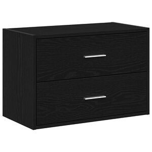 vidaXL Cabinet with 2 Drawers Black Oak 60x31x40 cm Engineered Wood