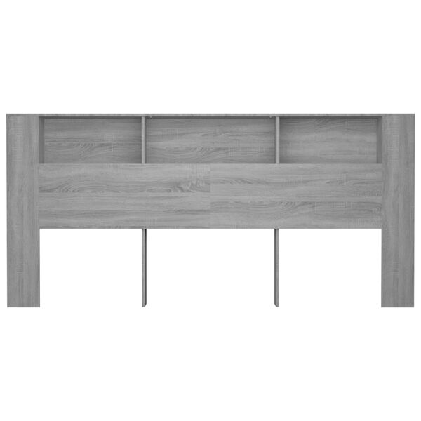 vidaXL Headboard Cabinet Grey Sonoma 220x18.5x104.5 cm