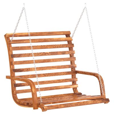 vidaXL Swing Bench with Canopy Solid Wood Spruce with Teak Finish
