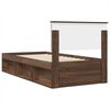 vidaXL Bed Frame with Headboard Brown Oak 75 x 190 cm Engineered wood