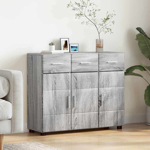vidaXL Sideboard Grey Sonoma 88.5 x 30.5 x 73 cm Engineered Wood