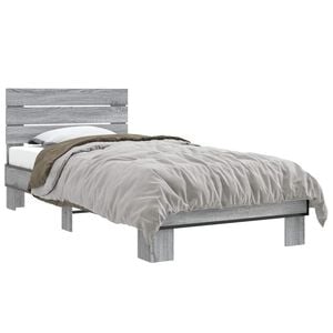 vidaXL Bed Frame with Headboard Grey Sonoma 80 x 200 cm