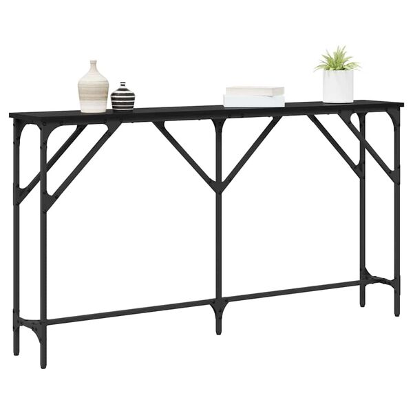 vidaXL Console Table Black oak 140 x 23 x 75 cm