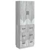 vidaXL Cabinet Set 2 pcs 66 x 34.5 x 87 cm Engineered Wood Grey Sonoma