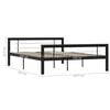 vidaXL Bed Frame without Mattress Black and White Metal 120x200 cm