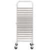 vidaXL Kitchen Trolley for 16 Trays 38x55x163 cm Stainless Steel