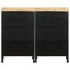 vidaXL Sideboard with 6 Drawers Rough Mango Wood