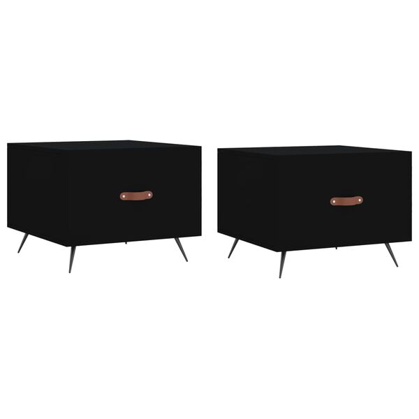 vidaXL Coffee Tables 2 pcs Black 50x50x40 cm Engineered Wood