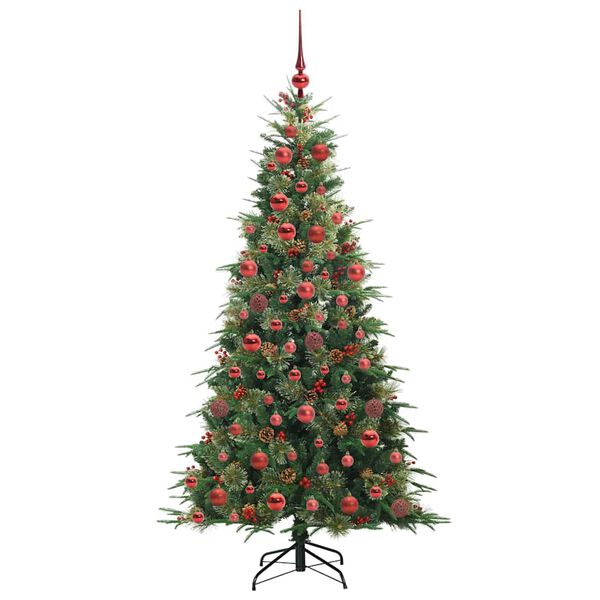 vidaXL Artificial Hinged Christmas Tree Green 180 cm PE and PVC