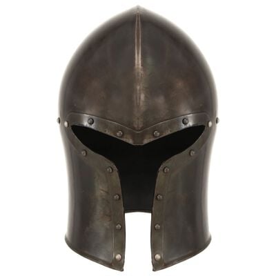 vidaXL Medieval Knight Helmet Antique Replica LARP Silver Steel