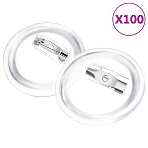 vidaXL Button Badges Kit with Pins 100 Sets Acrylic 25 mm